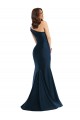 Cheap Bias-Cuff One Shoulder Silky Satin Mermaid Prom Dress with Side Slit UK