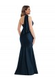 Cheap Scarf Neck One Shoulder Silky Satin Mermaid Prom Dress with Front Slit UK