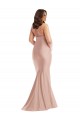 Cheap Criss Cross Halter Open Back Silky Satin Mermaid Prom Dress UK