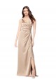Cheap Silky Satin Prom Dress with Draped Surplice Bodice UK