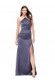 Cheap Fit and Flare Silky Satin Prom Dress UK