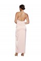 Cheap One Shoulder Full Length Long Silky Satin Prom Dress with Thigh Split UK
