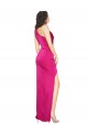 Cheap One Shoulder Long Full Length Silky Satin Prom Dress with Front Side Split UK