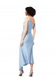 Cheap Midi Length Short Silky Satin Cocktail Prom Dress / Homecoming Dress with Asymmetric Neckline and High Side Split UK
