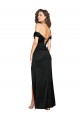 Cheap Fitted Sweetheart Neckline Silky Satin Prom Dress with Off the Shoulder Sleeves and High Slit UK