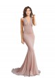 Cheap Deep V-Neck Mermaid Low Back Long Spandex Prom Dress UK