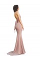 Cheap Deep V-Neck Mermaid Low Back Long Spandex Prom Dress UK
