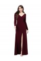 Cheap Long Sleeves Spandex Prom Dress with Front Slit UK