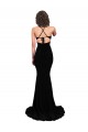Cheap Fishtail Shaped V-Neck Open Back Spandex Prom Dress UK