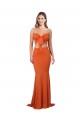 Cheap Strapless Bandeau Bodice Long Spandex Prom Dress UK