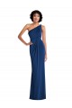 Cheap Grecian Inspired One Shoulder Twist Draped Maxi Spandex Prom Dress UK
