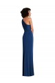 Cheap Grecian Inspired One Shoulder Twist Draped Maxi Spandex Prom Dress UK