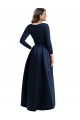 Cheap Long Sleeves Wrapped Spandex Prom Dress with High Low Full Skirt and Pockets UK