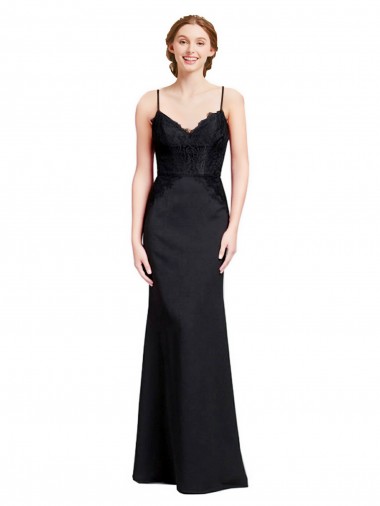 Cheap Long Chiffon Prom Dress with Lace Bodice and Curved V-Neckline UK