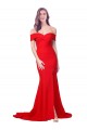 Cheap Criss Cross Full Length Long Crepe Prom Dress with Side Split UK