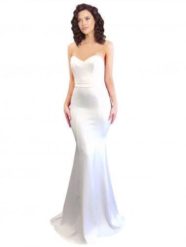 Cheap Sweetheart Strapless High Neck Long Crepe Prom Dress UK