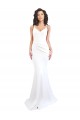 Cheap Fishtail Shape Spaghetti Straps Open Back Crepe Prom Dress with Ruffles UK