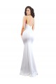 Cheap Fishtail Shape Spaghetti Straps Open Back Crepe Prom Dress with Ruffles UK