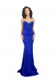 Cheap Sweetheart Flower Neckline High Neck Crepe Prom Dress UK