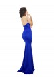 Cheap Sweetheart Flower Neckline High Neck Crepe Prom Dress UK