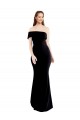 Cheap Asymmetrical Draped Off the Shoulder Banded Crepe Prom Dress UK