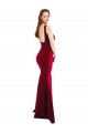 Cheap Square Neckline and Backline Fitted Crepe Prom Dress UK