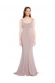 Cheap Sleeveless Scoop Neck Fully Lined Crepe Prom Dress UK