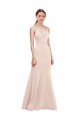 Cheap Deep V-Neck and Back Long Crepe Prom Dress UK