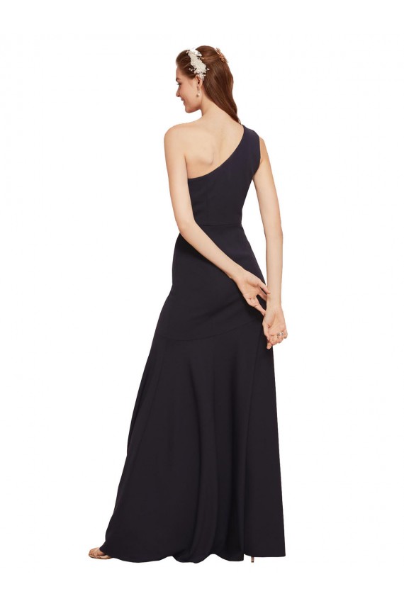Cheap Fit and Flare Crepe Prom Dress with One Shoulder UK