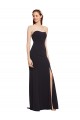Cheap Strapless Bodycon Long Crepe Prom Dress with High Slit UK