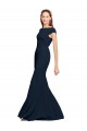 Cheap Fit and Flare Long Crepe Prom Dress with Tie Open Back UK