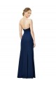 Cheap Strapless Fit and Flare Long Crepe Prom Dress with Knot and Slit UK