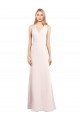 Cheap V-Neck Keyhole Back Crepe Trumpet Prom Dress UK