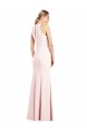 Cheap V-Neck Keyhole Back Crepe Trumpet Prom Dress UK