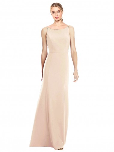 Cheap V-Spaghetti Strap Open Back Bateau Neck Trumpet Prom Dress UK
