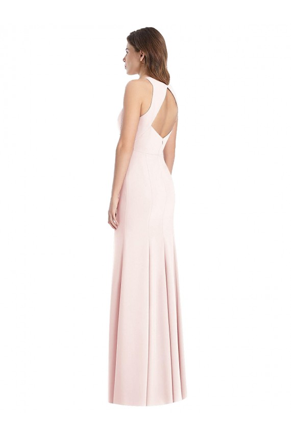 Cheap Diamond Cutout Back Trumpet Prom Dress with Front Slit UK
