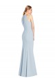 Cheap Full Length Sleeveless Halter Prom Dress with Keyhole Back UK