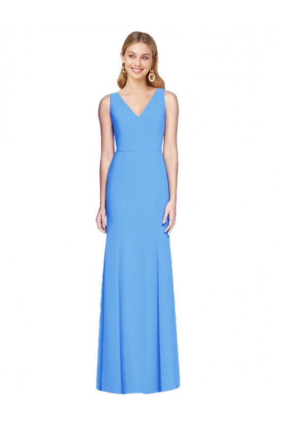 Cheap Flattering Trumpet Long Sleeveless Prom Dress with Open Back UK