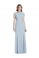 Cheap Bateau Neck Cap Sleeves Open Back Trumpet Prom Dress UK