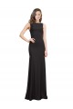 Cheap Sleeveless Bateau Neckline Crepe Prom Dress with Twist Back UK