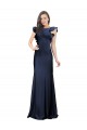 Cheap Sleeveless Crepe Prom Dress with Cascading Ruffle and Keyhole Back UK