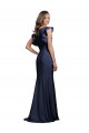 Cheap Sleeveless Crepe Prom Dress with Cascading Ruffle and Keyhole Back UK