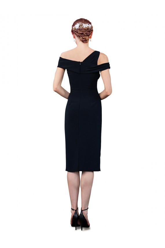 Cheap Draped Cross Shoulder Stretch Crepe Cocktail Prom Dress / Homecoming Dress UK