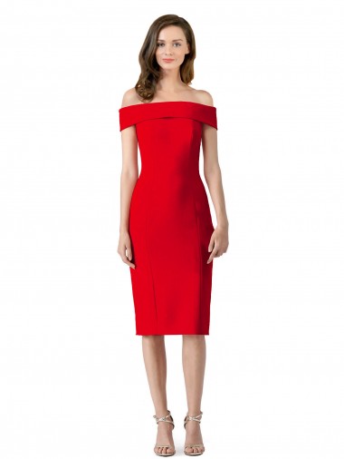 Cheap Off the Shoulder Square Neck Cocktail Prom Dress / Homecoming Dress UK