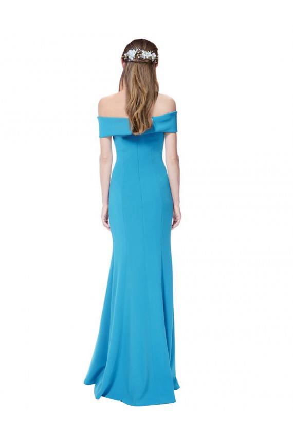 Cheap Off the Shoulder Crepe Prom Dress with Fitted Silhouette UK
