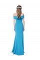 Cheap Off the Shoulder Crepe Prom Dress with Fitted Silhouette UK