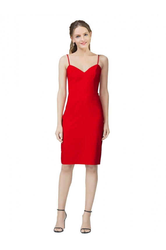 Cheap Sleeveless Cocktail Length Sweetheart Neckline Crepe Prom Dress / Homecoming Dress UK