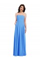 Cheap Strapless Pleated Skirt Crepe Prom Dress with Pockets UK