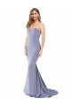 Cheap Long Strapless Sweetheart Sweep Train Crepe Prom Dress with Low Back UK