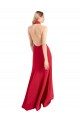 Cheap Sleek Fit and Flare High Neck Halter Stretch Crepe Prom Dress with Open Back UK
